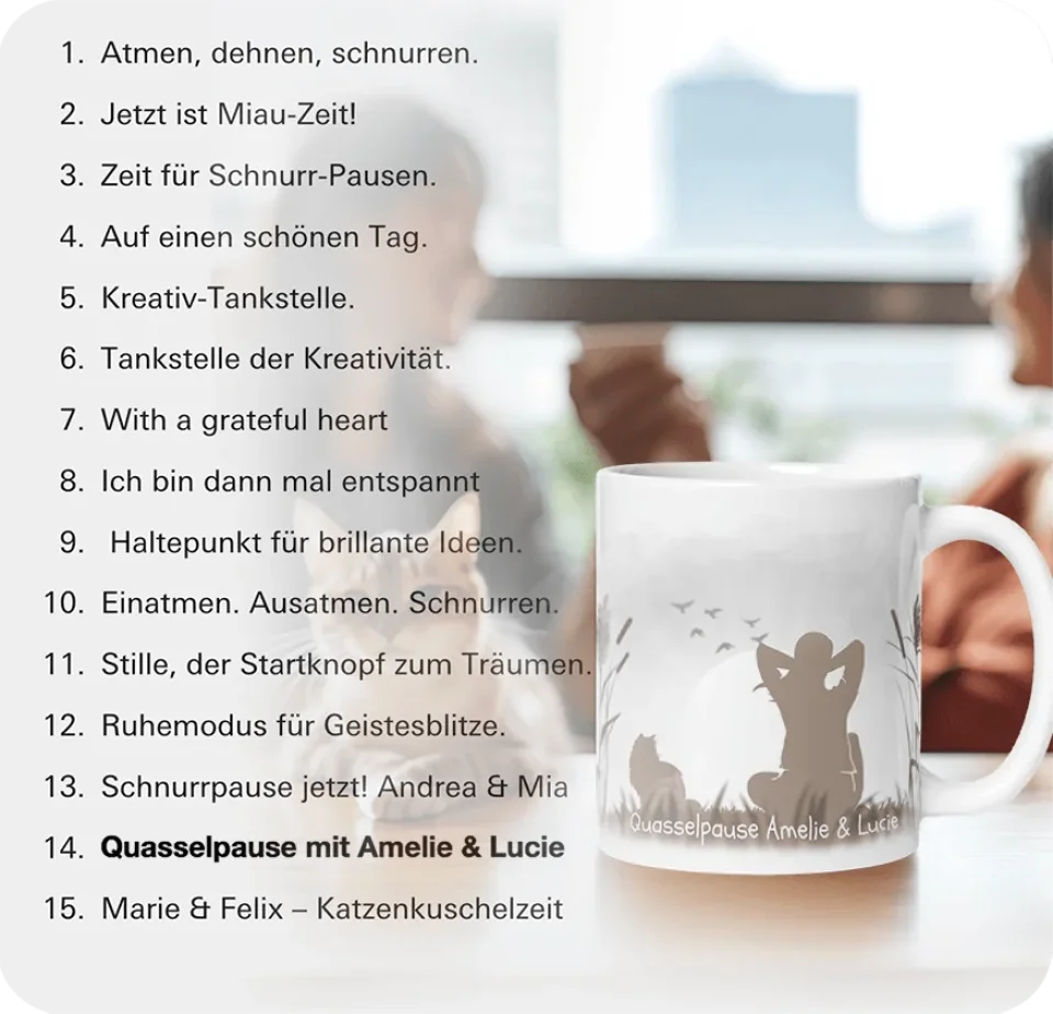 Nachhaltige Kaffeetasse als Achtsamkeitsgeschenk mit Grußkarte