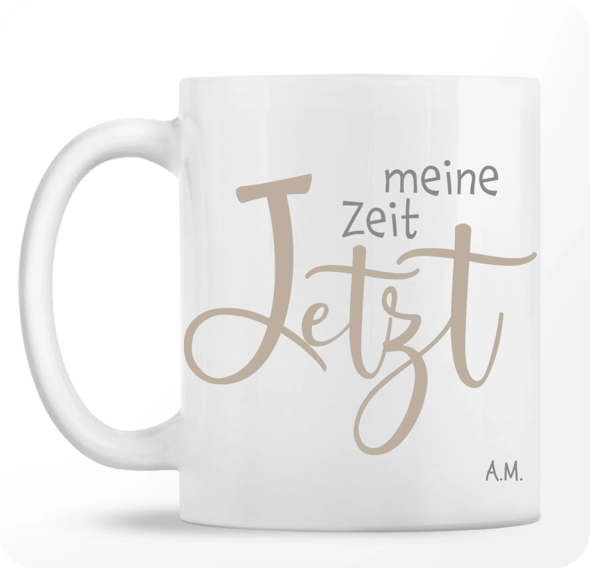 Meine Zeit Jetzt“ – Personalisierte Tasse mit Silhouette, Haustieren und Grußkarte – Geschenkideen für Frauen