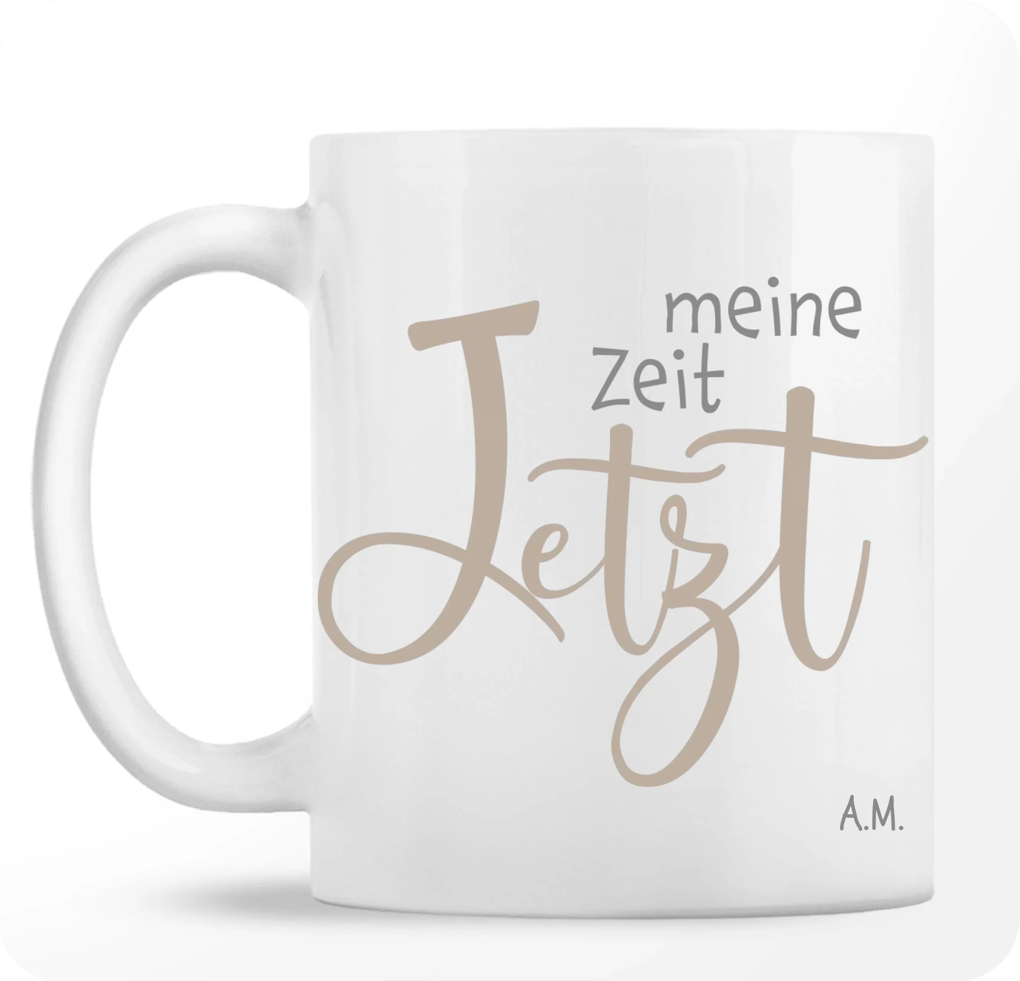 Meine Zeit Jetzt“ – Personalisierte Tasse mit Silhouette, Haustieren und Grußkarte – Geschenkideen für Frauen