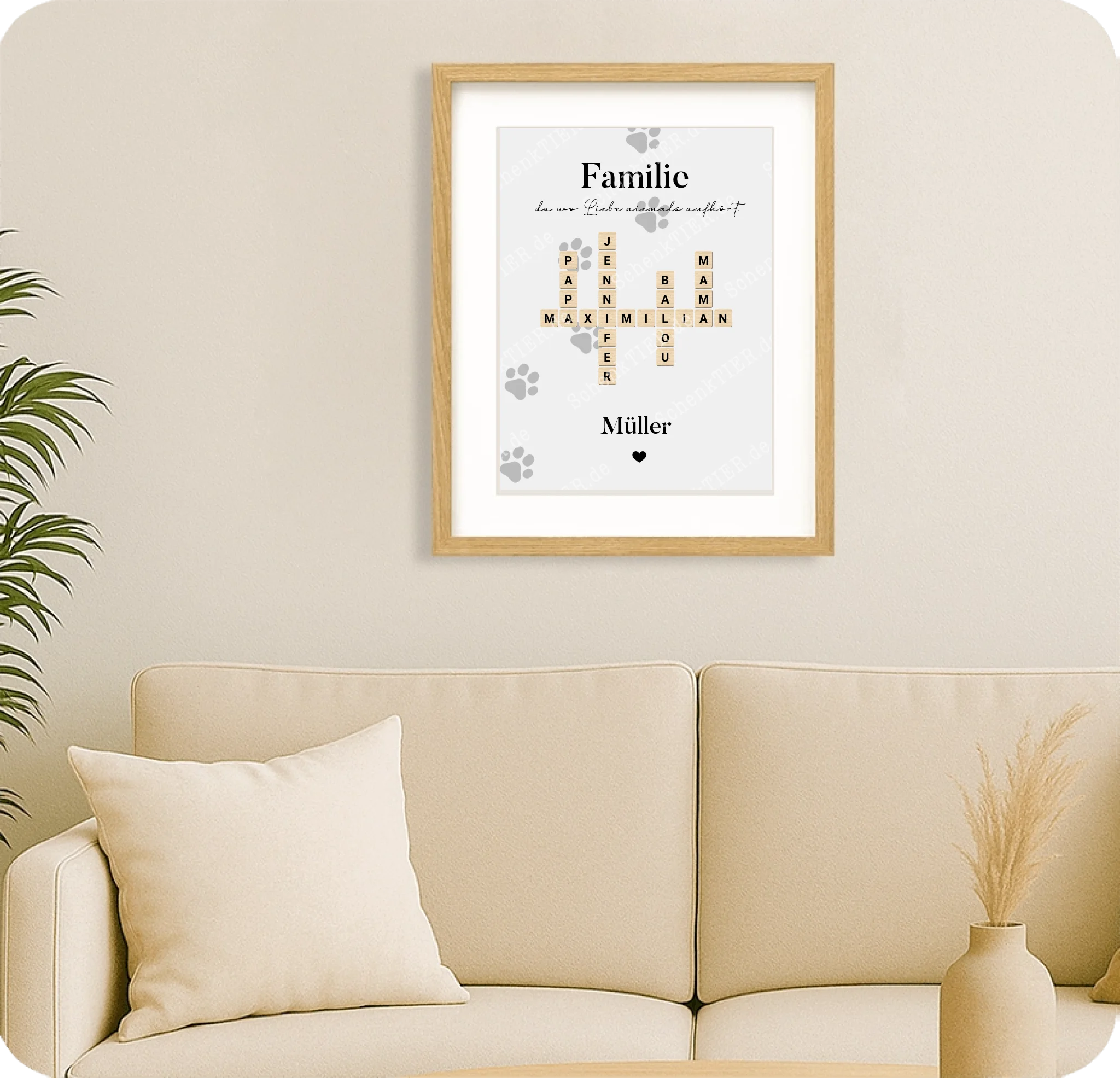Poster 30 mal 40 für Wohnzimmer von Schenktier