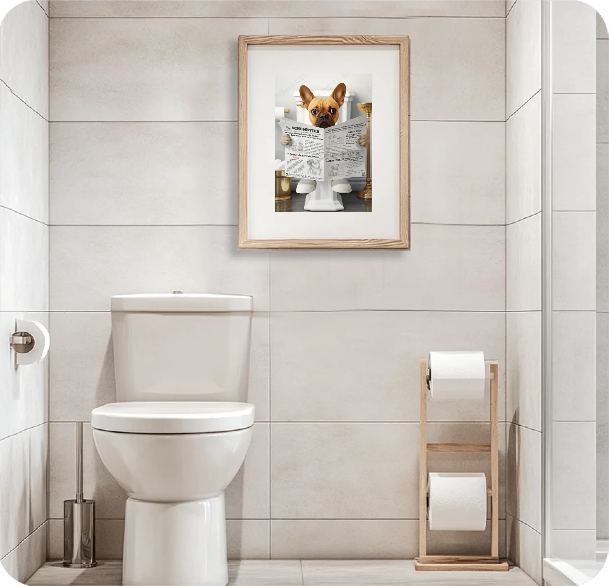WC Raum mit dem Poster Katze mit Zeitung 7