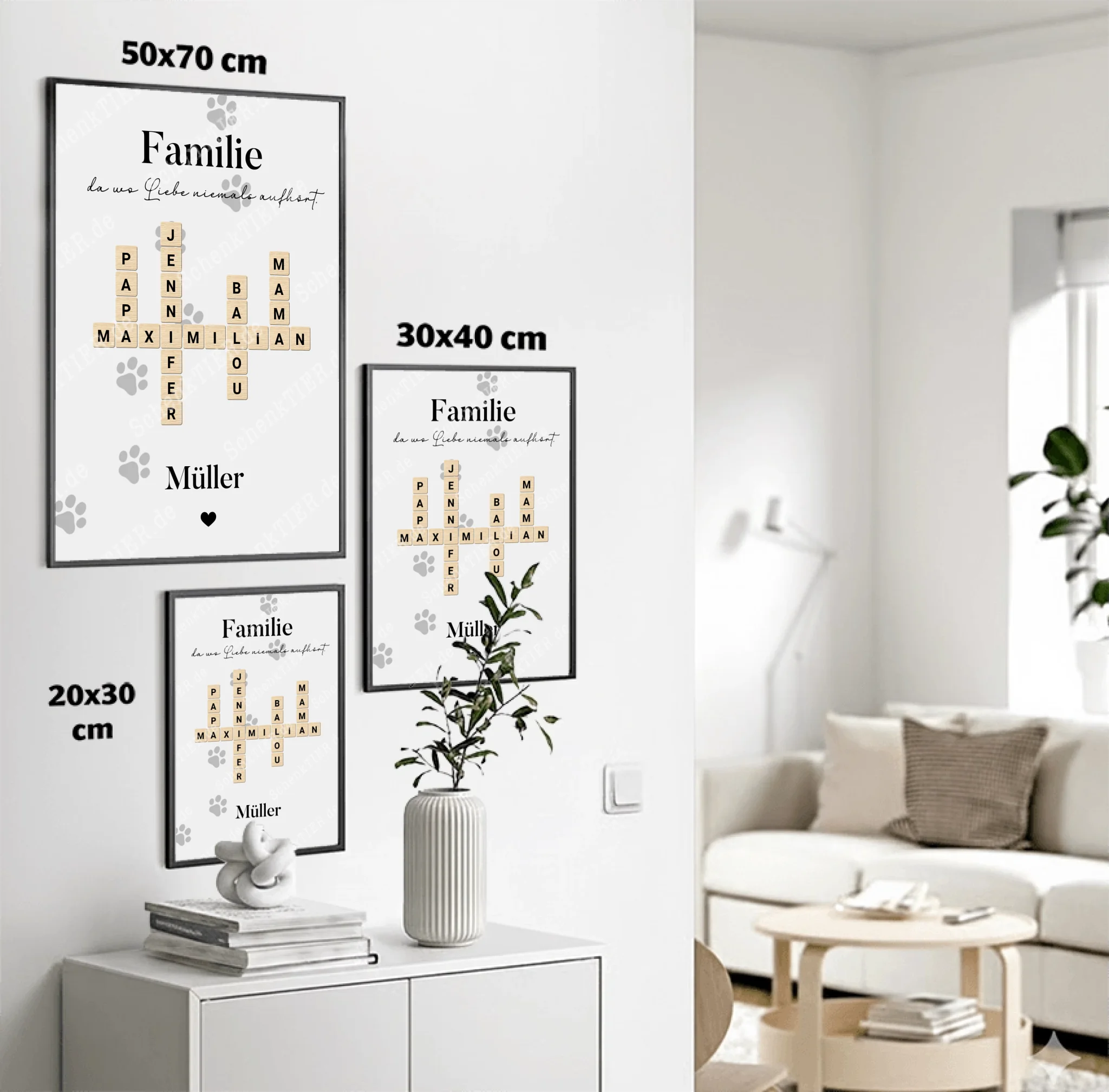 Poster von SChenktier im Größenvergleich