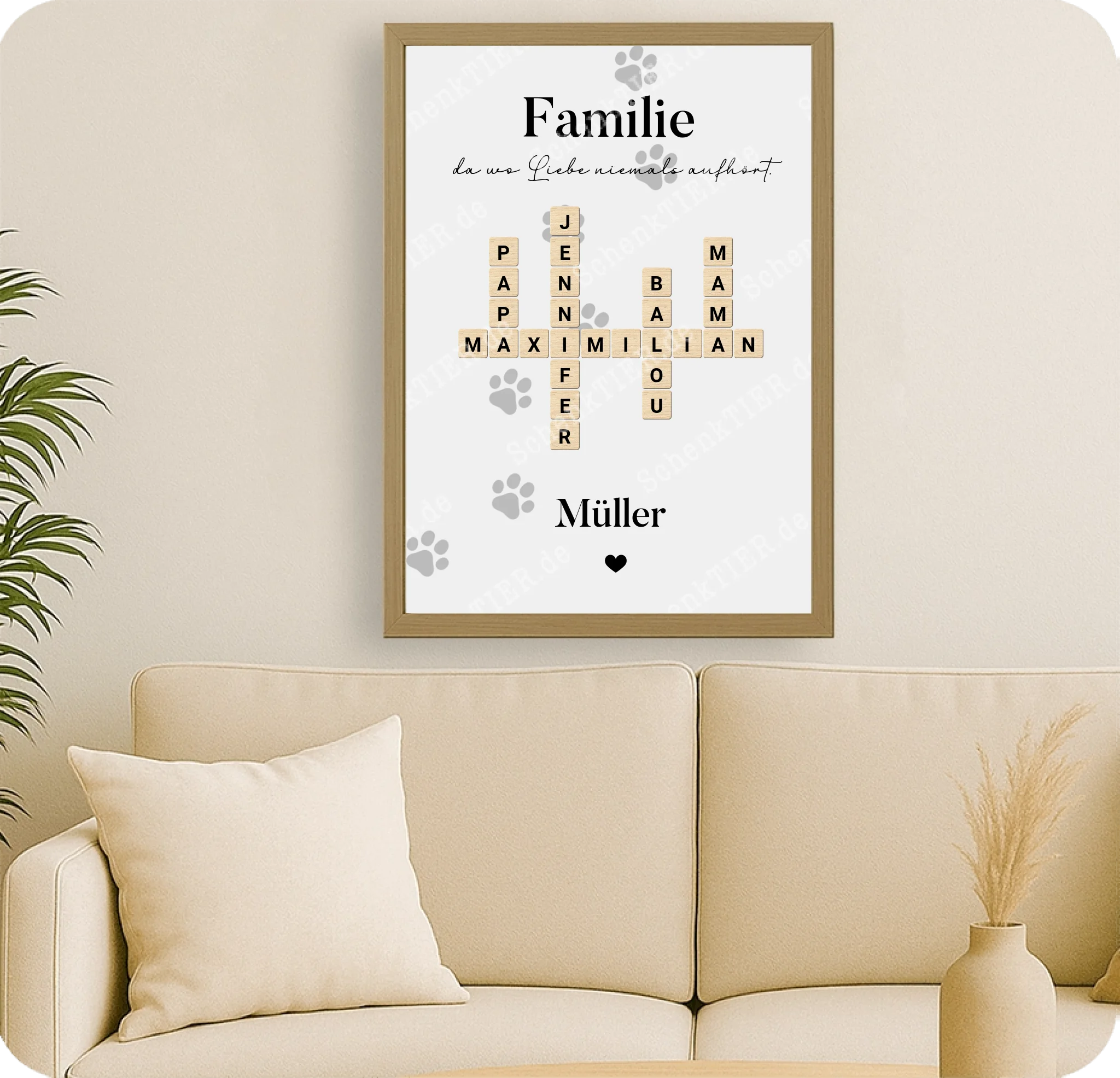 Poster 50 mal 70 für Wohnzimmer von Schenktier