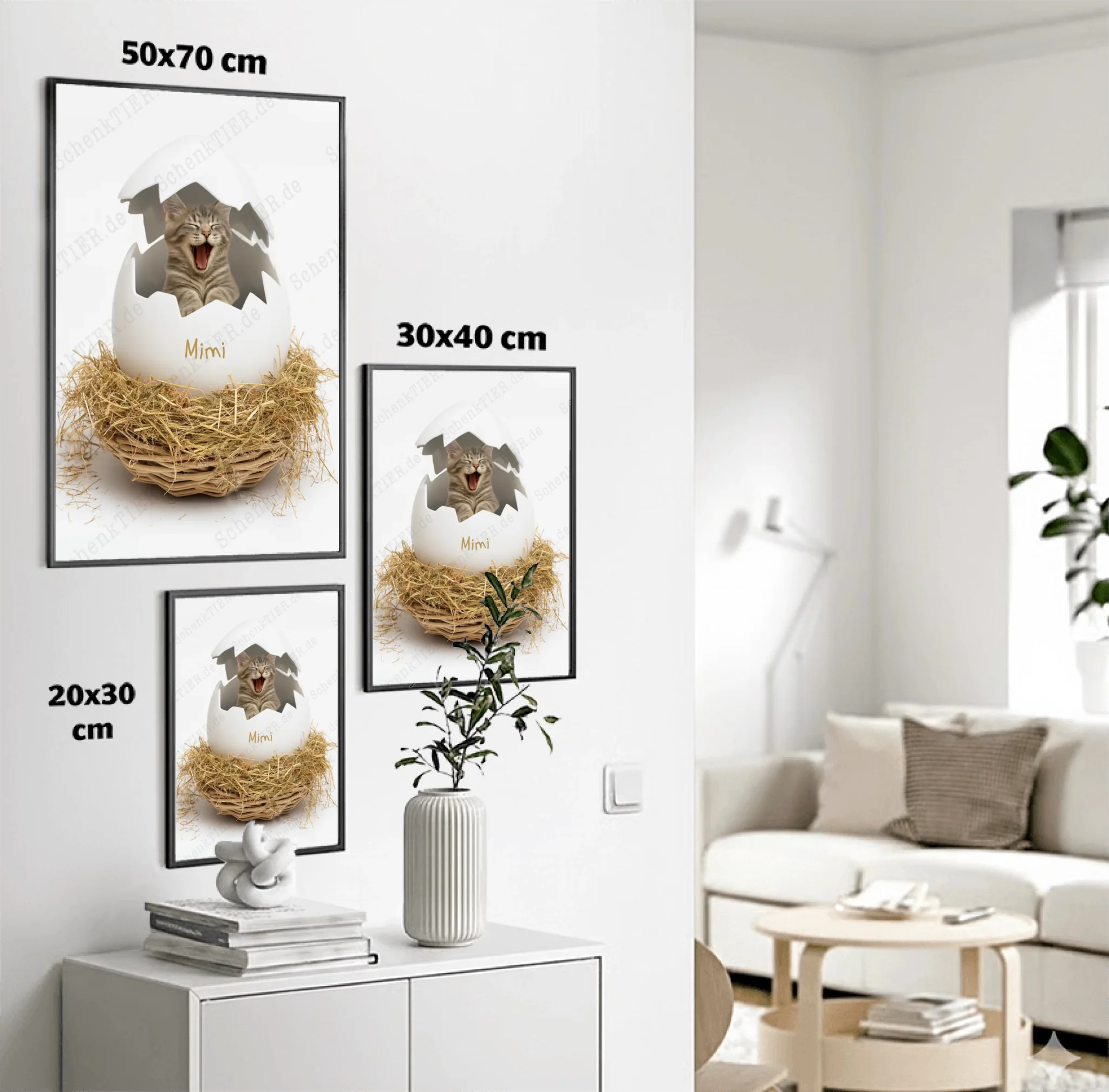 Poster von SChenktier im Größenvergleich