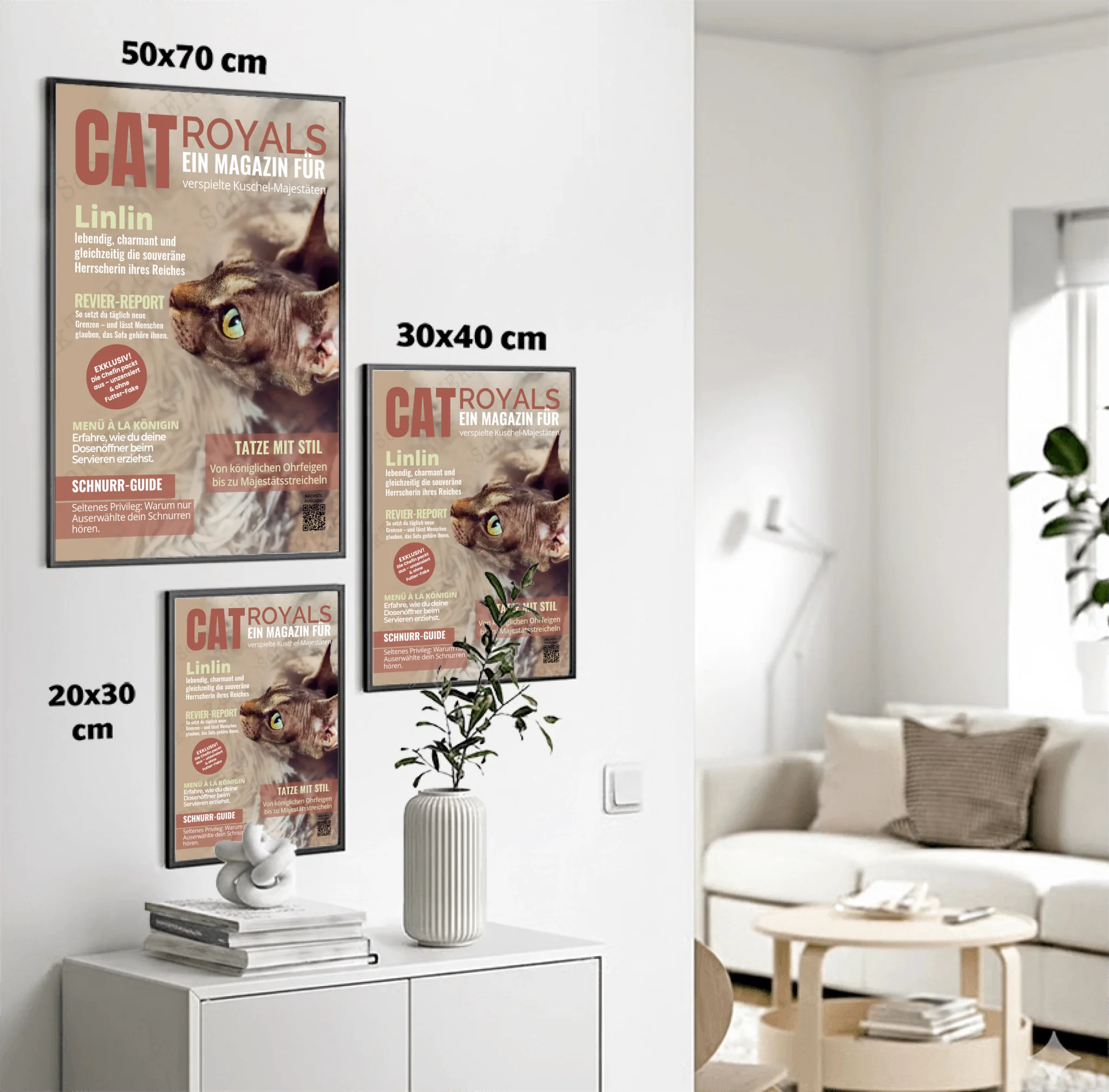 Poster von SChenktier im Größenvergleich