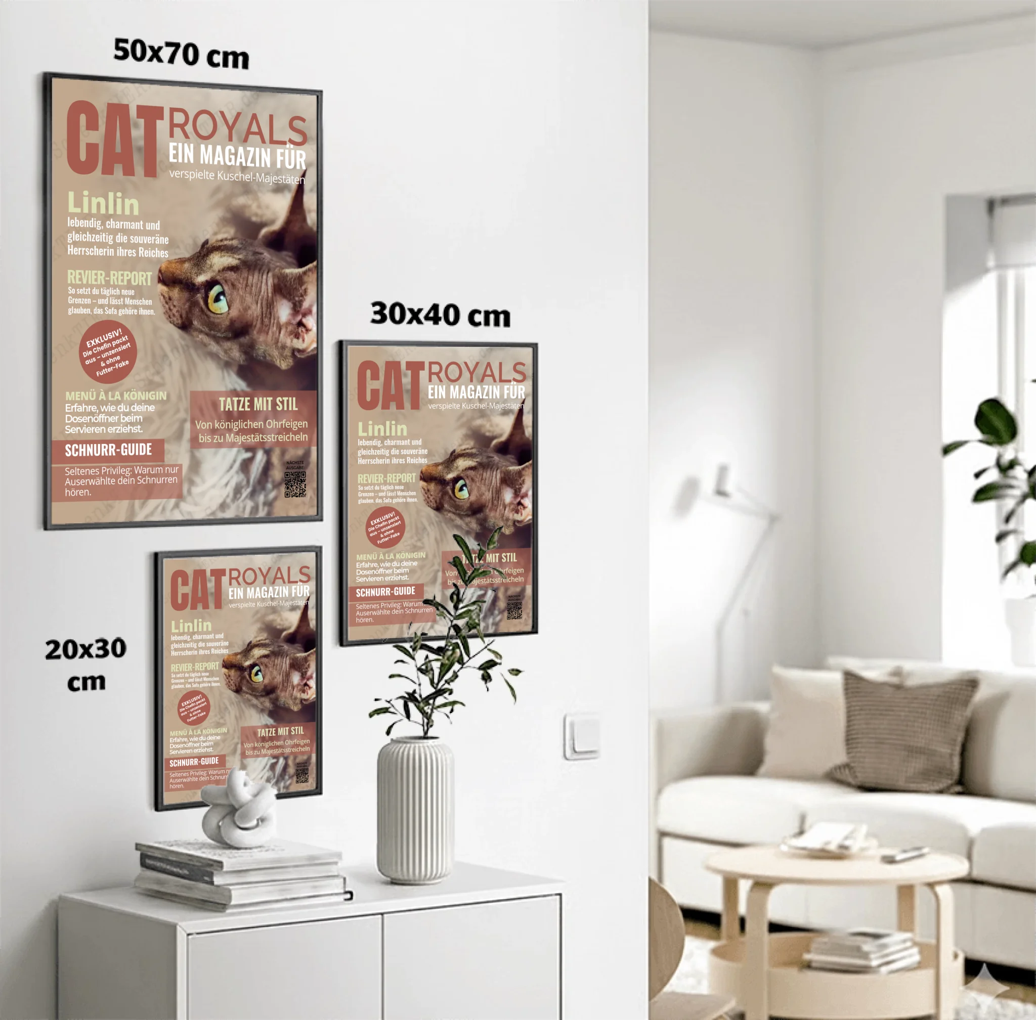 Poster von SChenktier im Größenvergleich