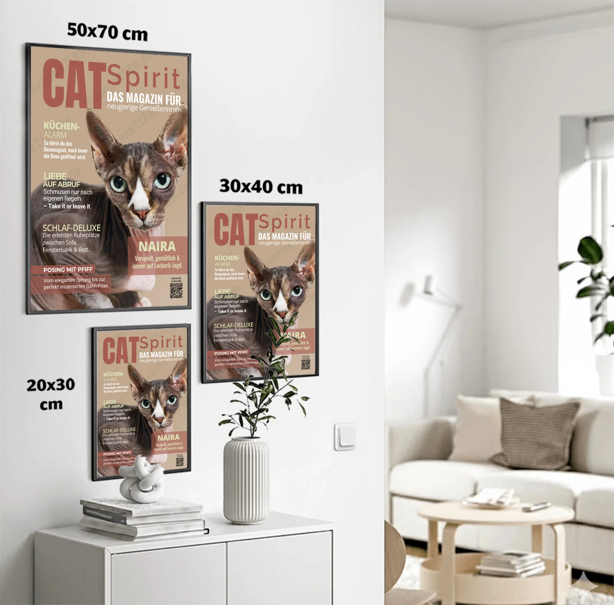 Poster von SChenktier im Größenvergleich