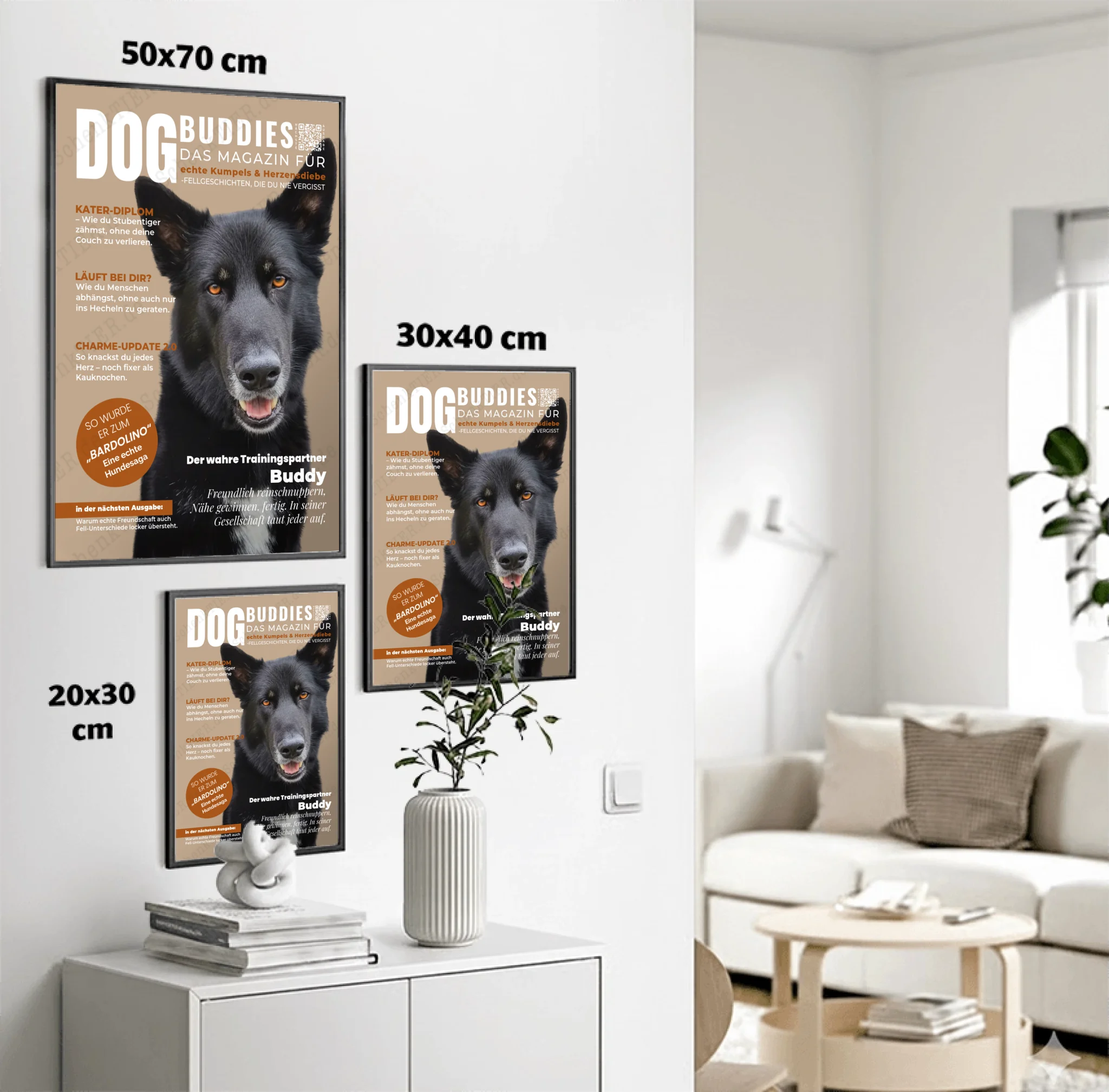 Poster von SChenktier im Größenvergleich