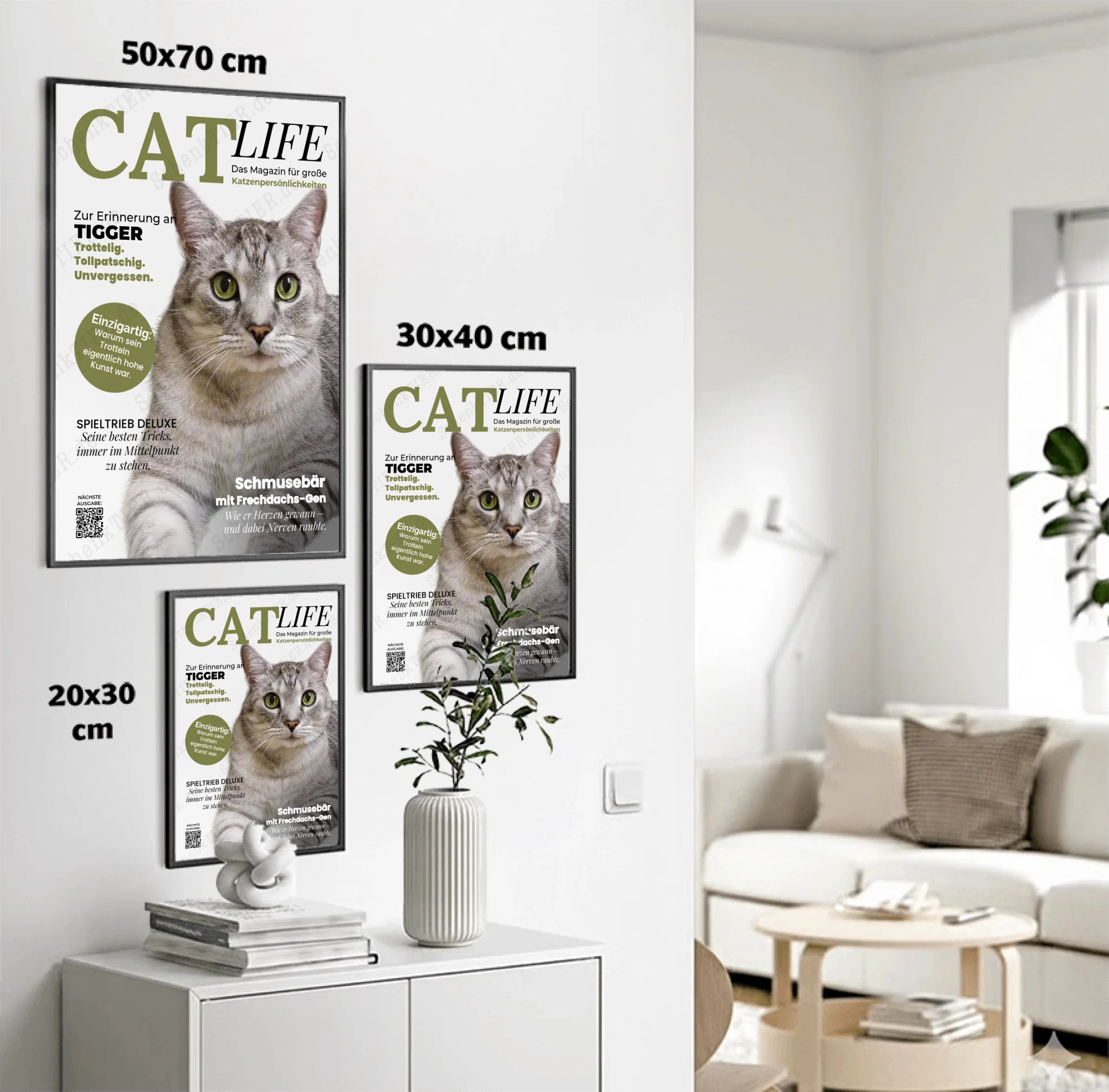 Poster von SChenktier im Größenvergleich