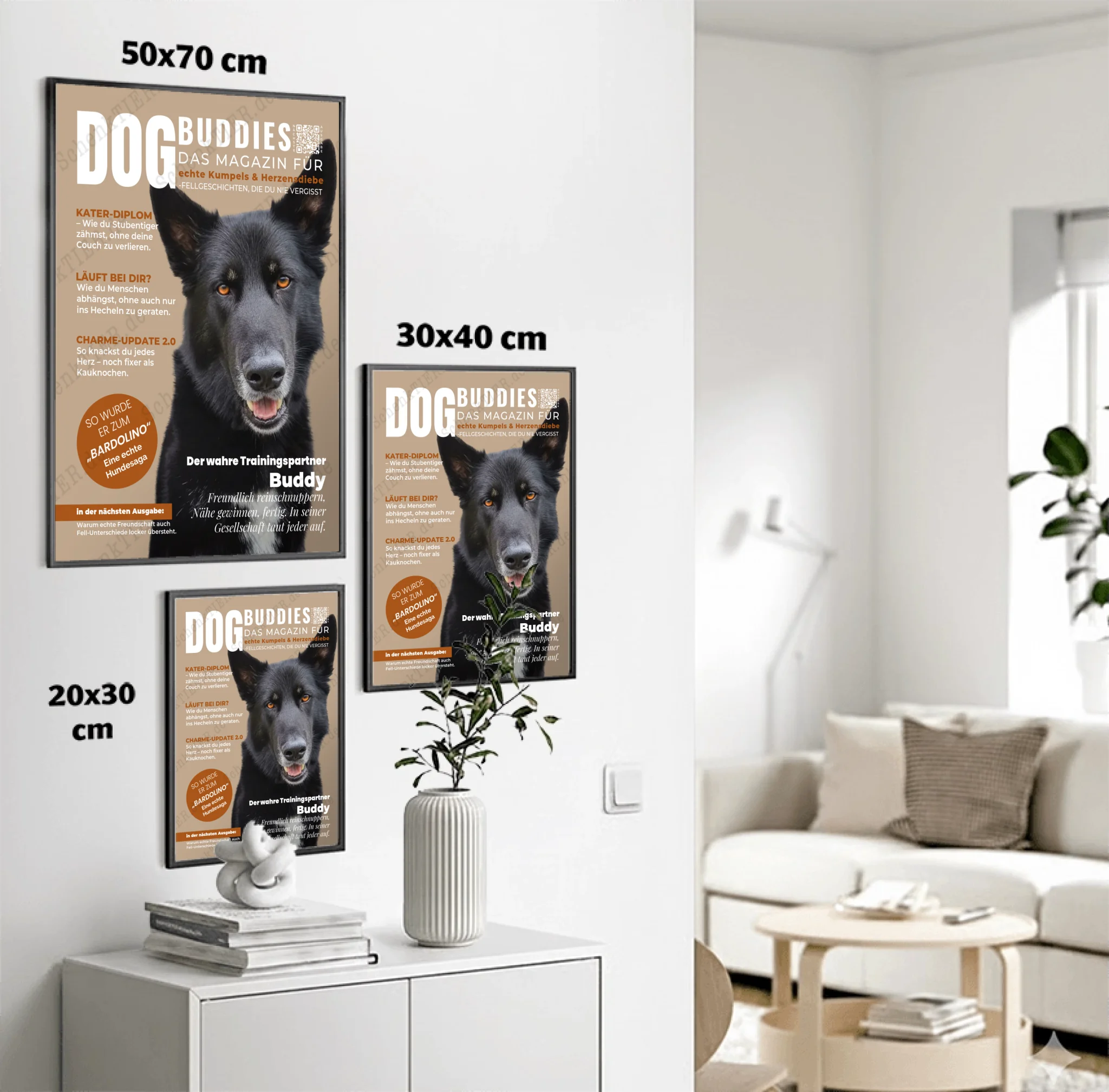 Poster von SChenktier im Größenvergleich