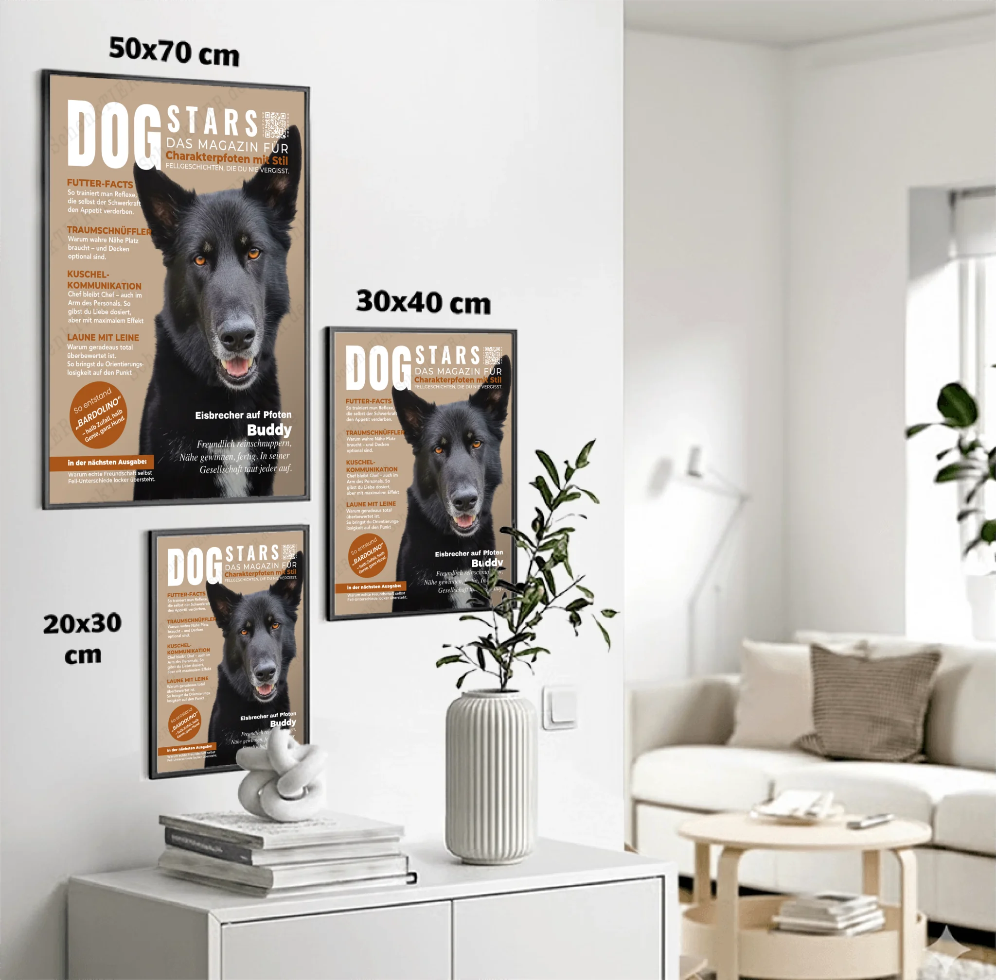 Poster von Schenktier.de im Größenvergleich