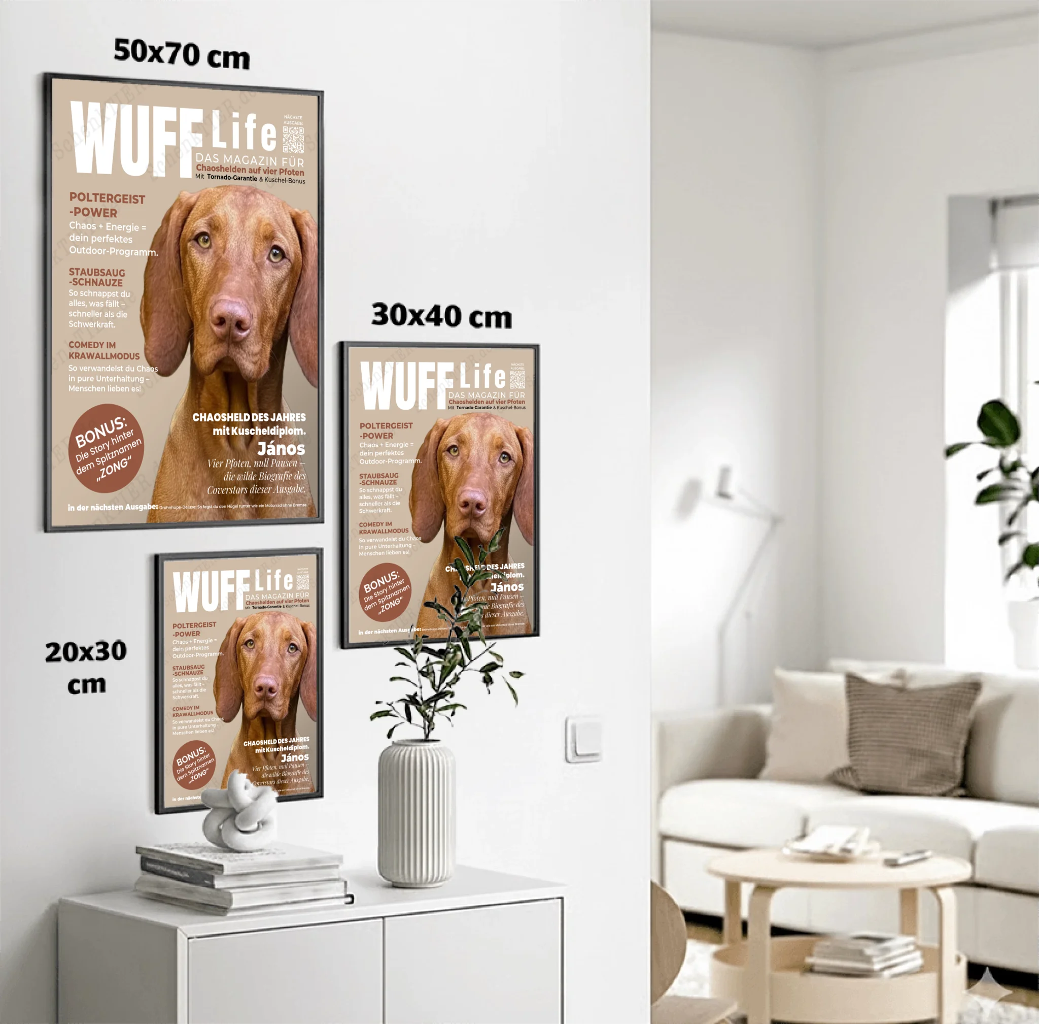 Poster von SChenktier im Größenvergleich