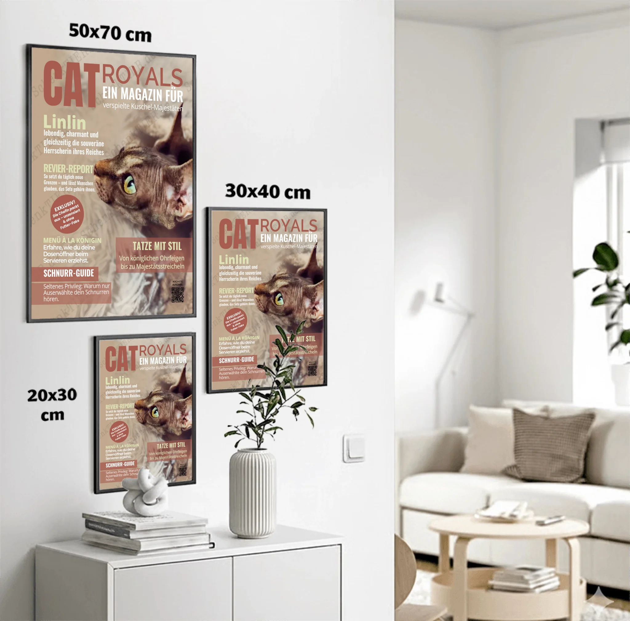 Poster von SChenktier im Größenvergleich