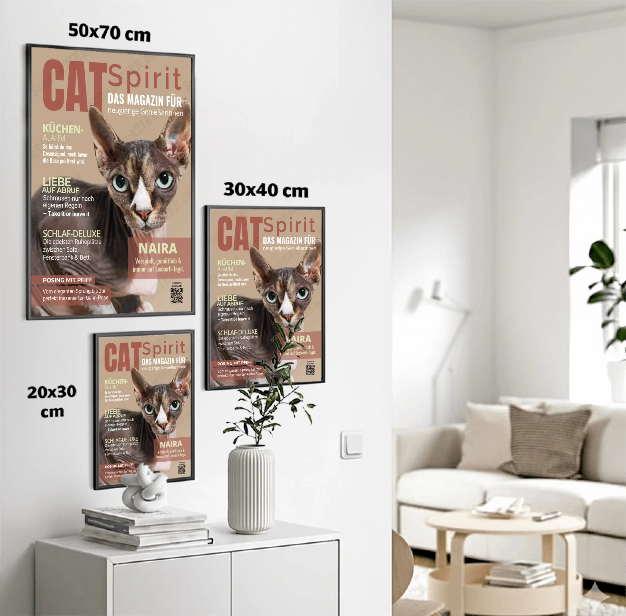 Poster von SChenktier im Größenvergleich