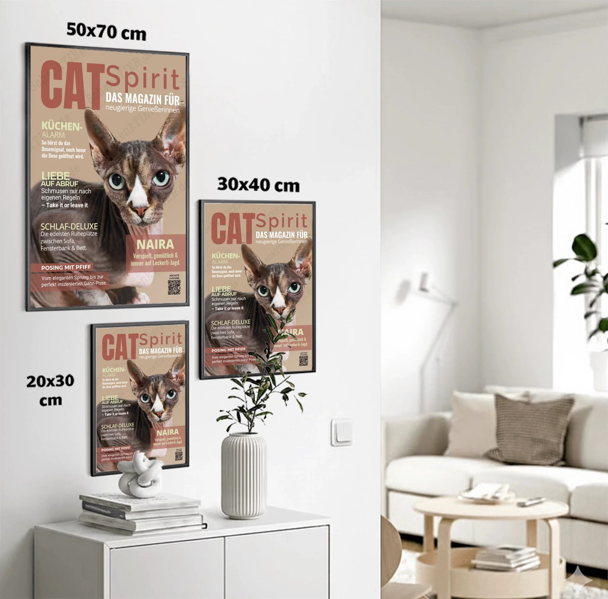 Poster von SChenktier im Größenvergleich