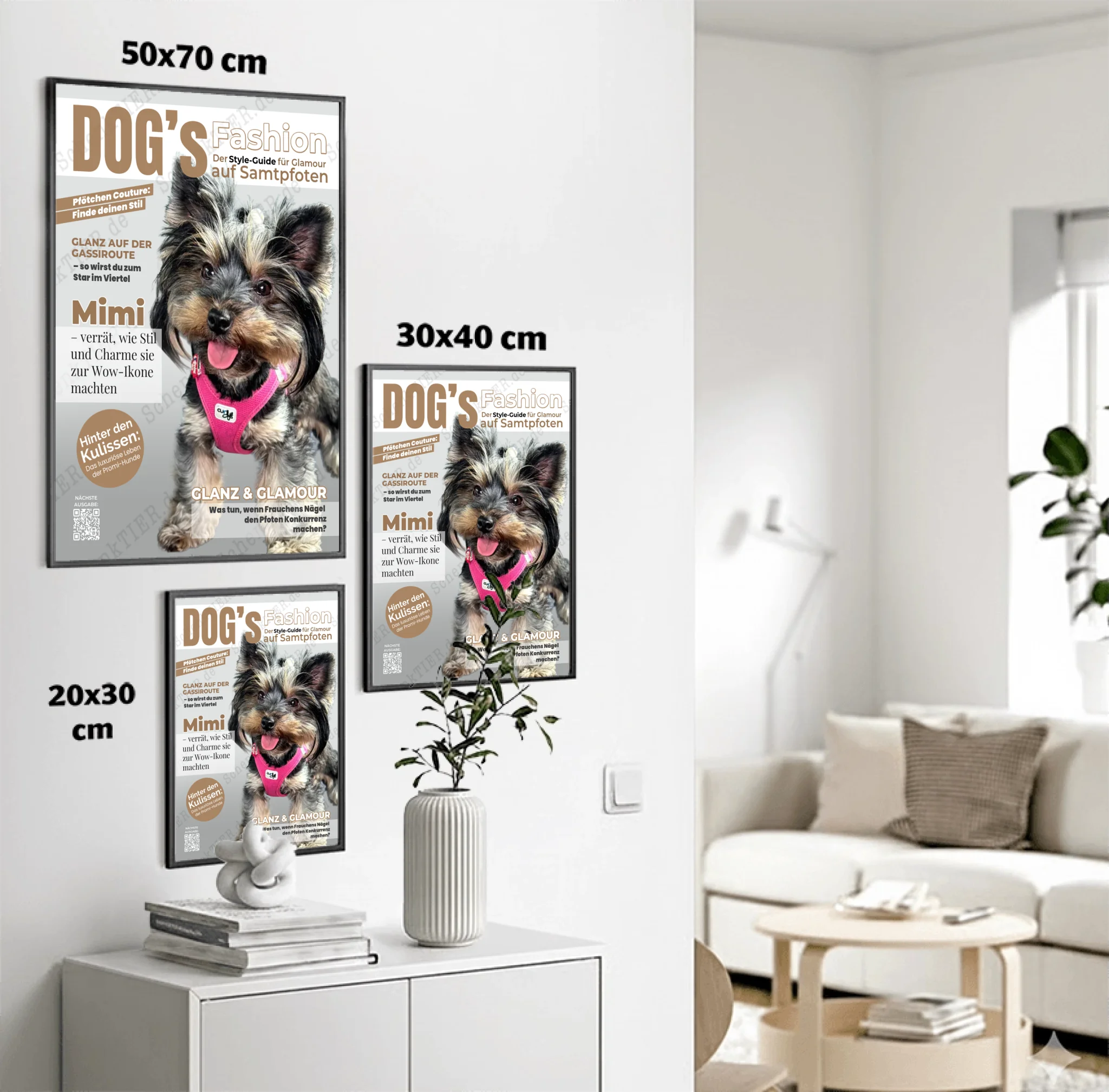 Poster von SChenktier im Größenvergleich