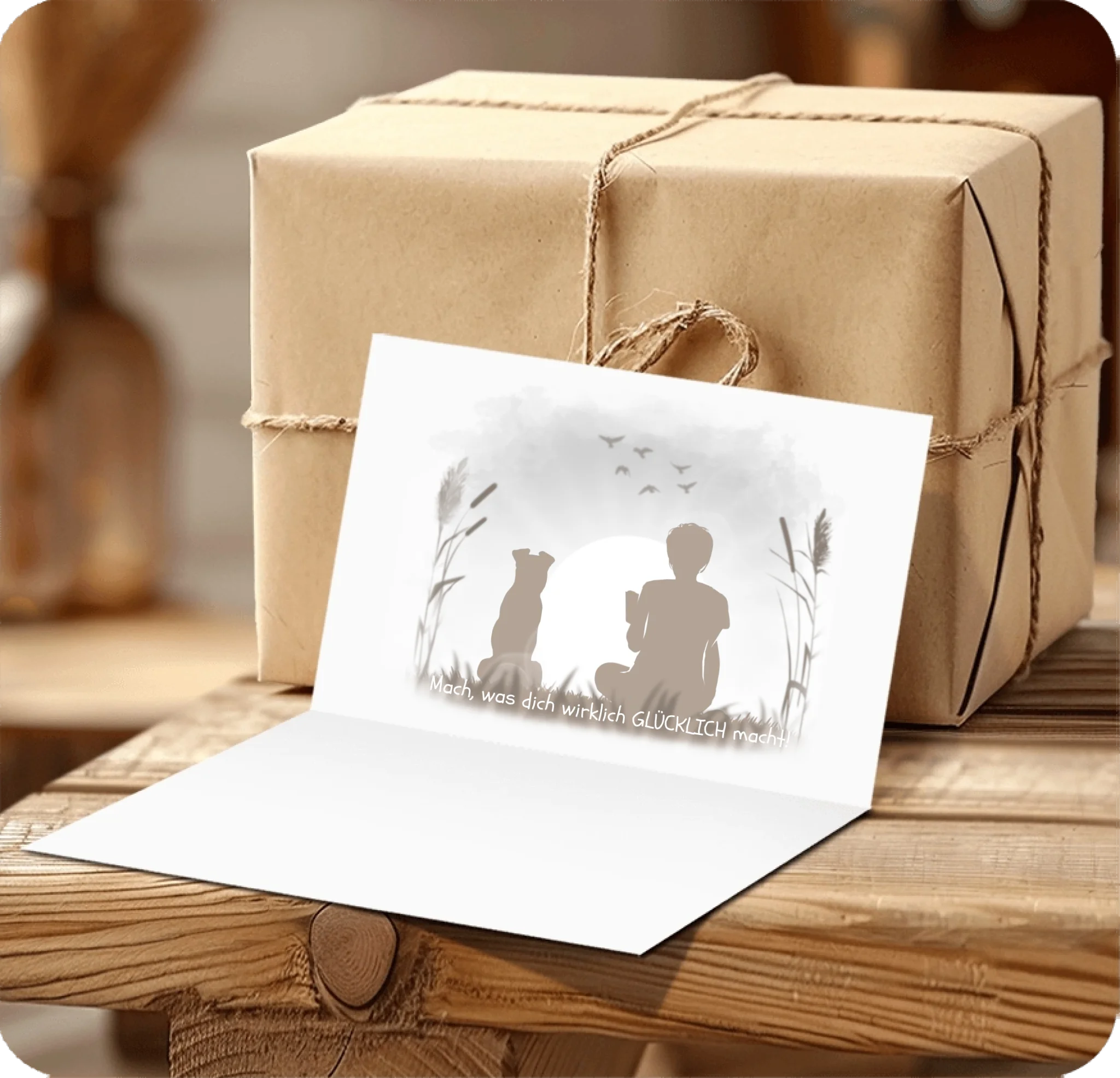 Meine Zeit Jetzt“ – Personalisierte Tasse mit Silhouette, Haustieren und Grußkarte – Geschenkideen für Frauen