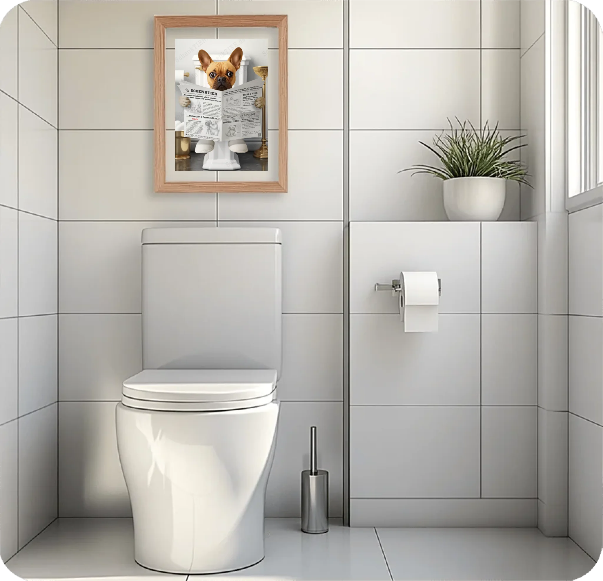 WC Raum mit dem Poster Katze mit Zeitung 5