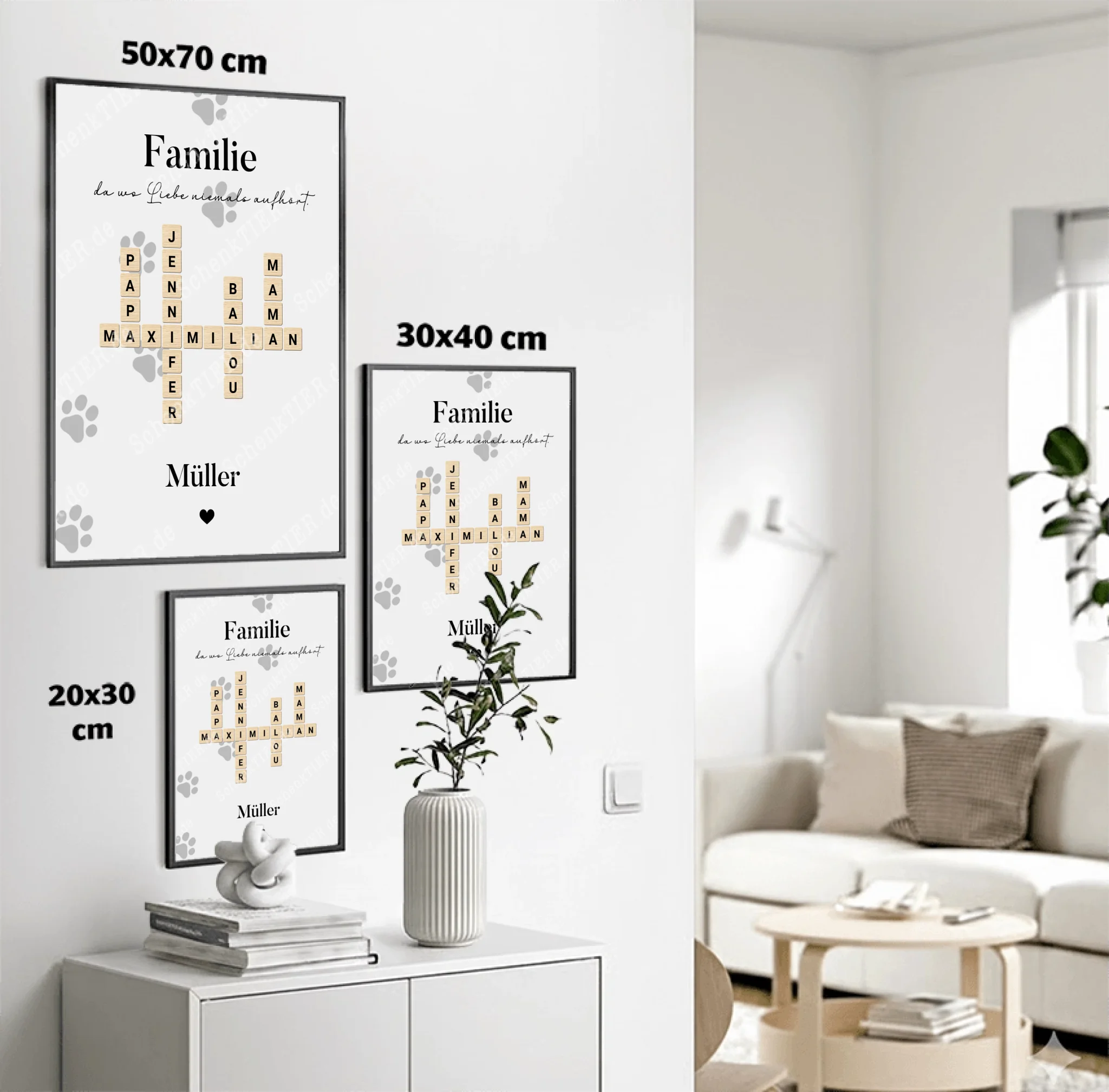 Poster von SChenktier im Größenvergleich