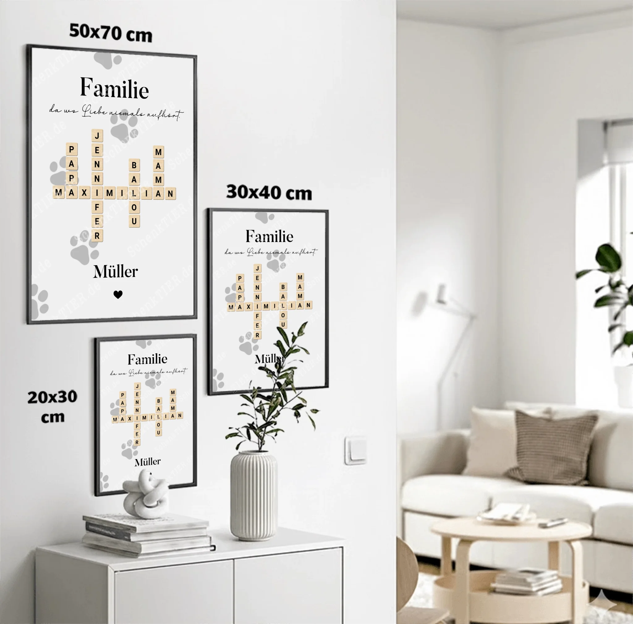 Poster von SChenktier im Größenvergleich