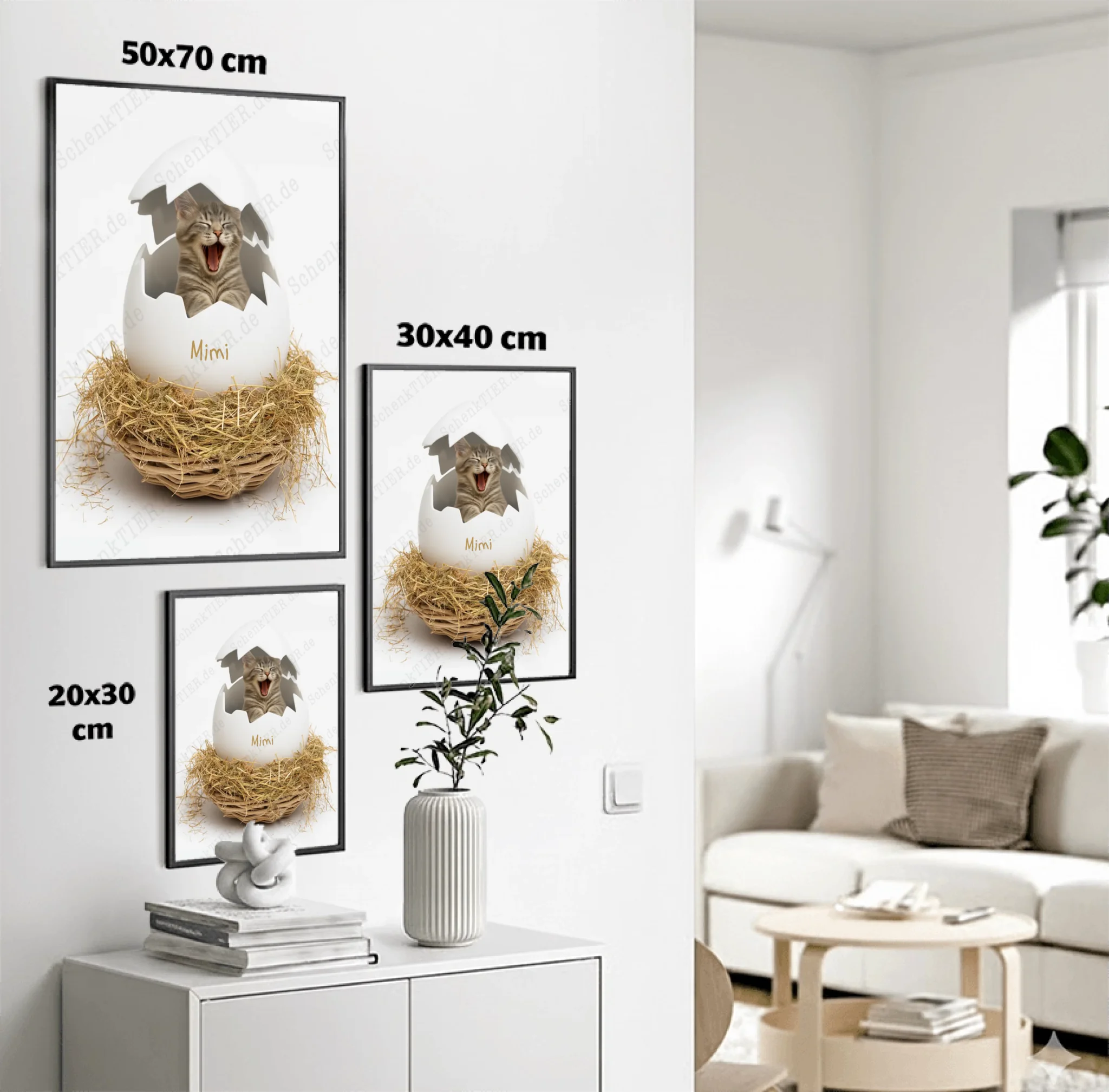 Poster von SChenktier im Größenvergleich