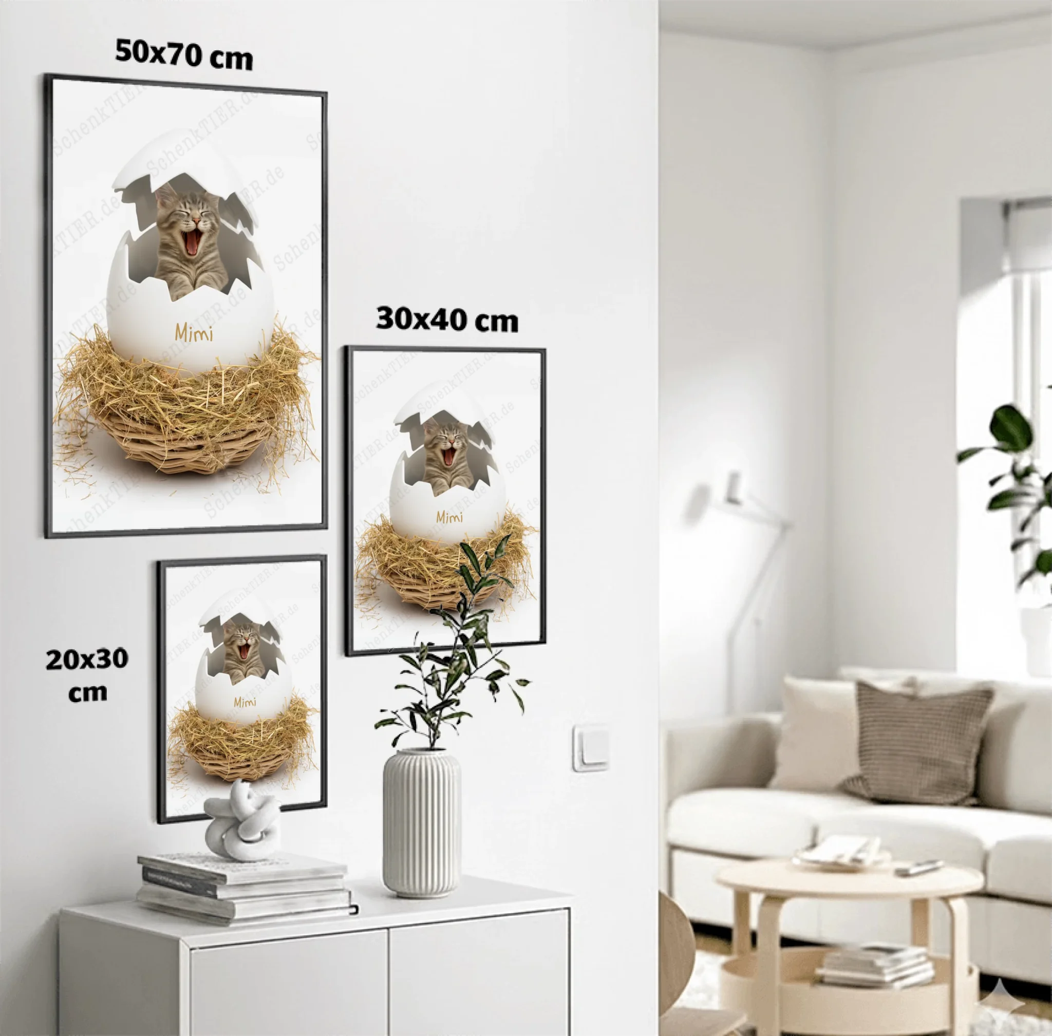 Poster von SChenktier im Größenvergleich