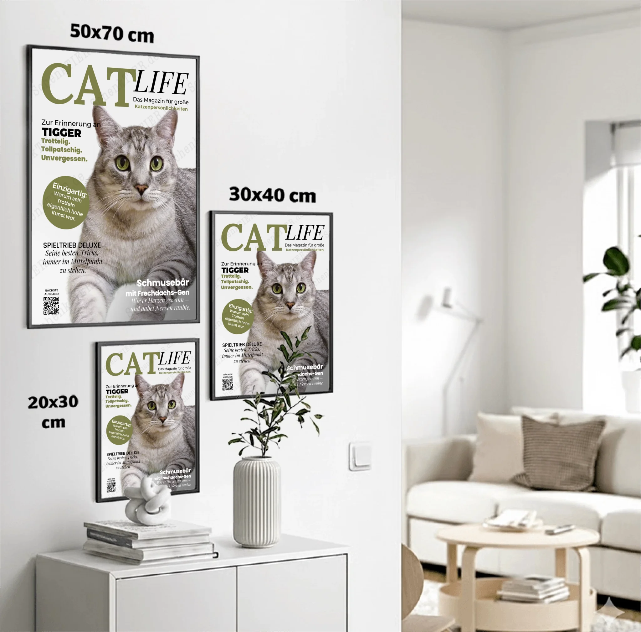 Poster von SChenktier im Größenvergleich