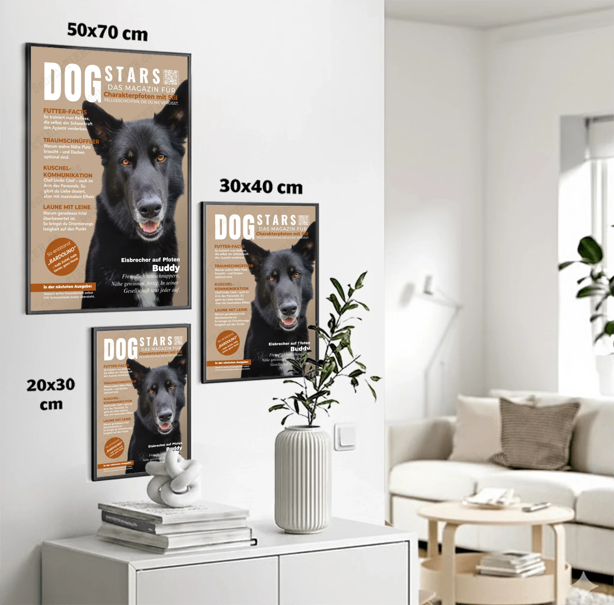 Poster von Schenktier.de im Größenvergleich