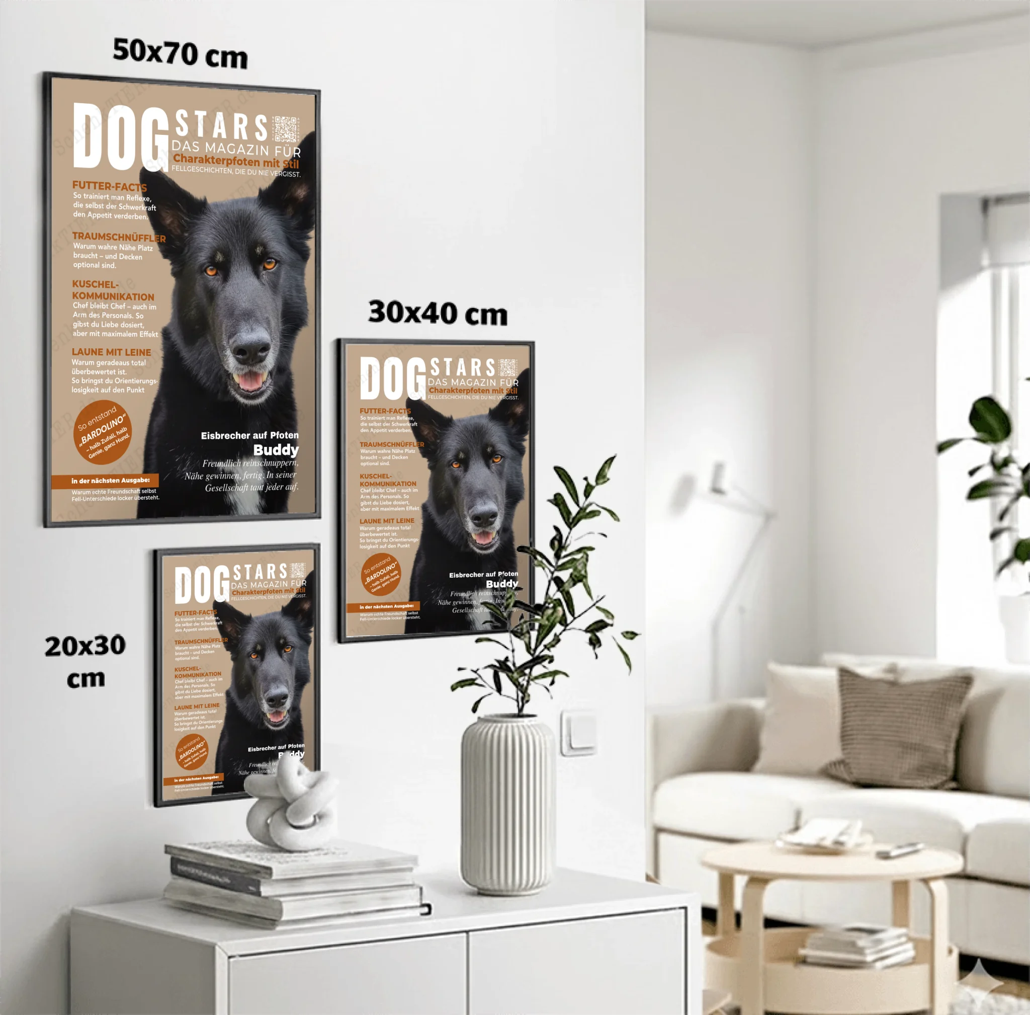 Poster von Schenktier.de im Größenvergleich