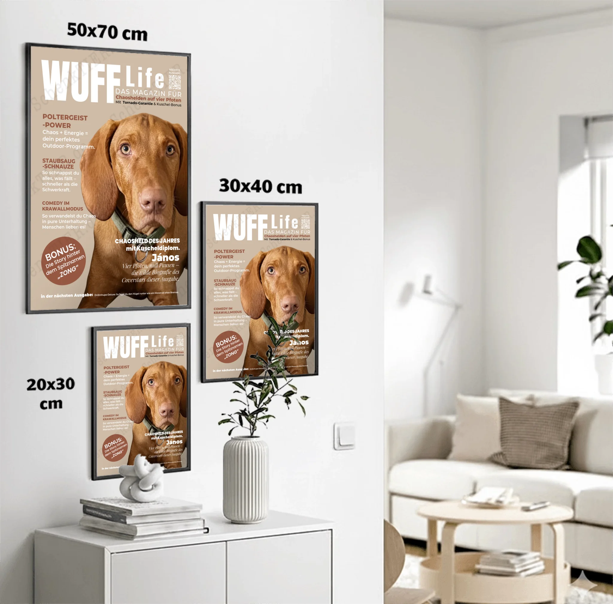 Poster von SChenktier im Größenvergleich