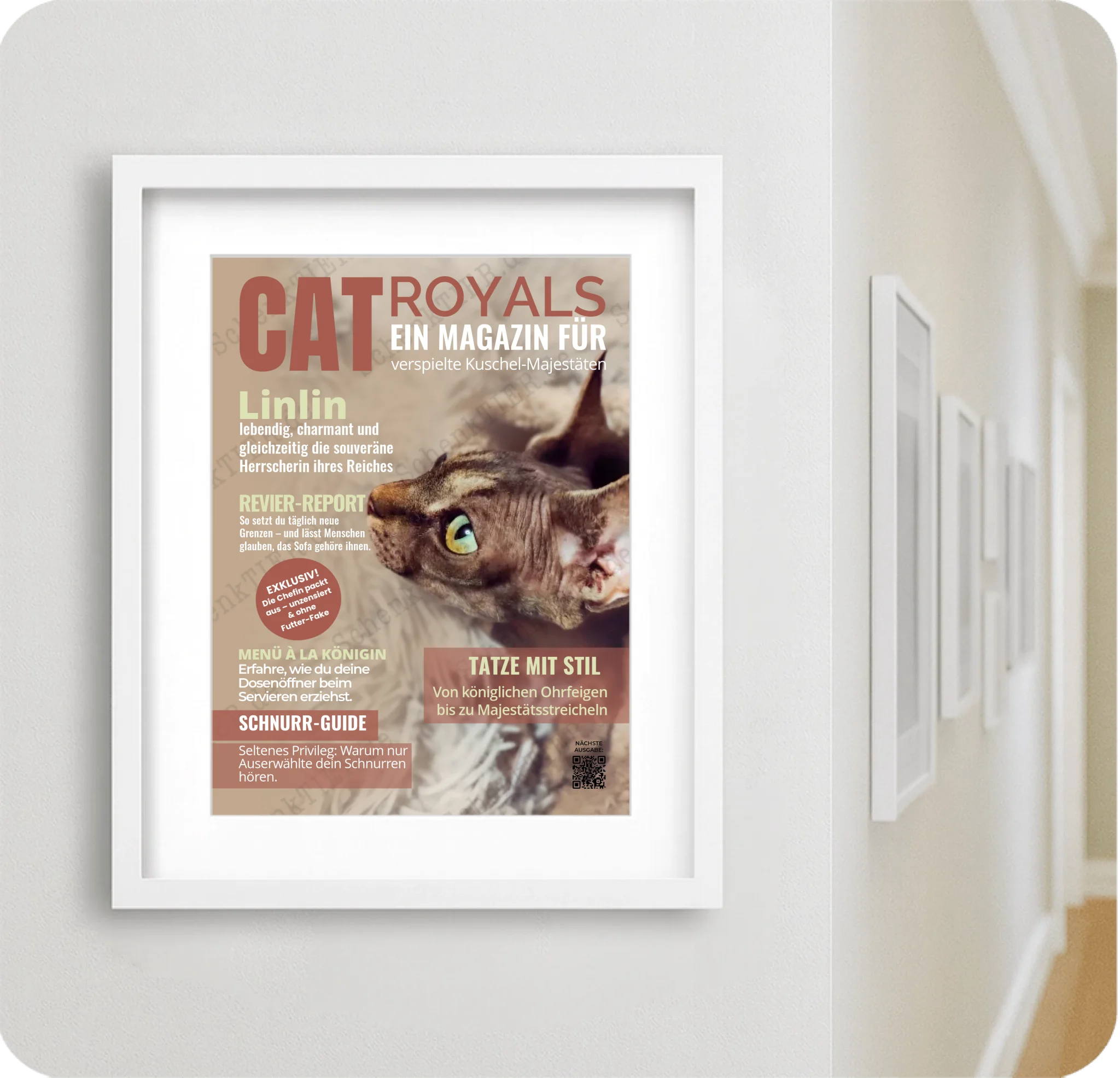 Poster in einem weißen Rahmen 30 mal 40 für Flur von Schenktier 