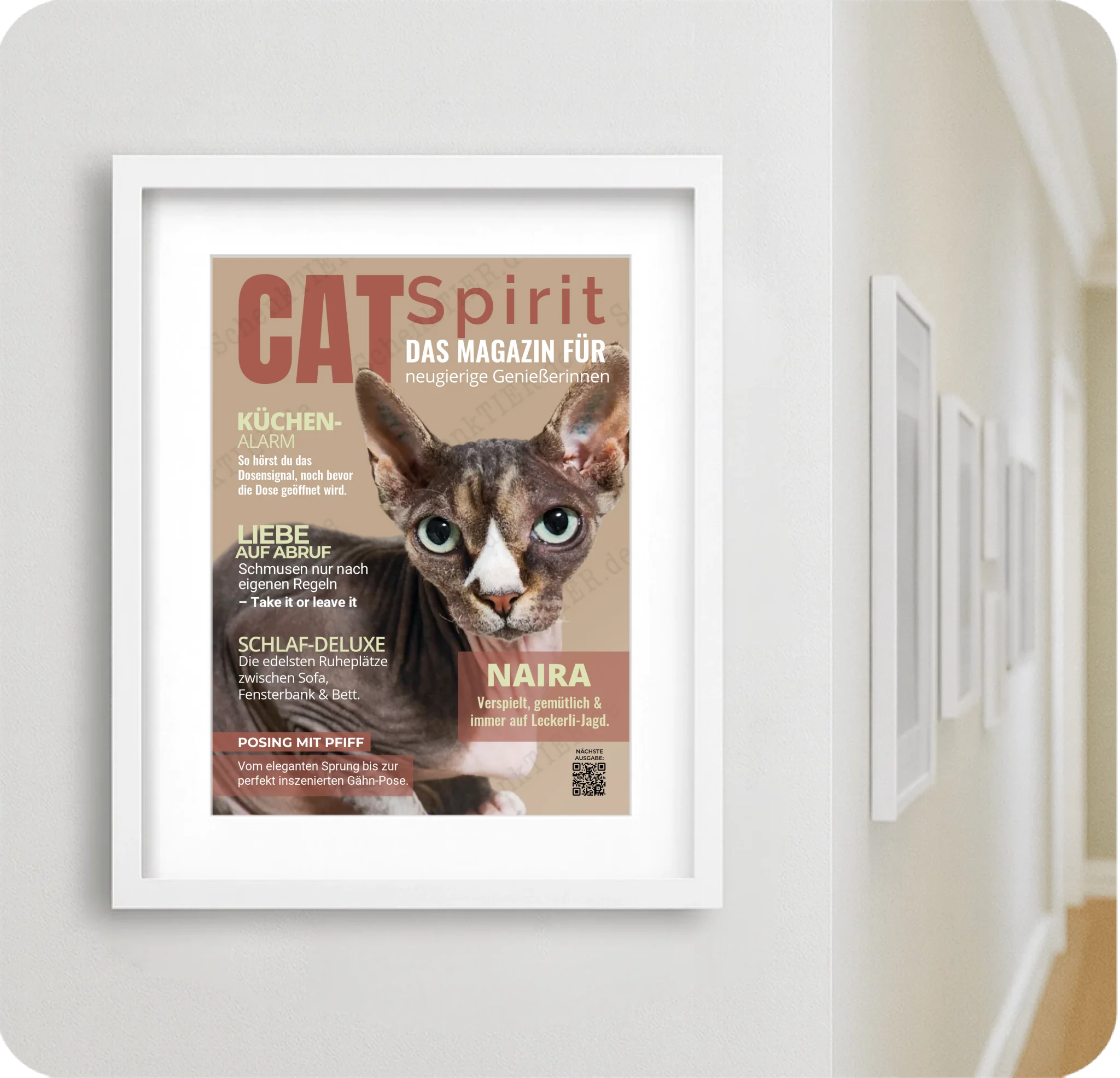 Poster in einem weißen Rahmen 30 mal 40 für Flur von Schenktier 