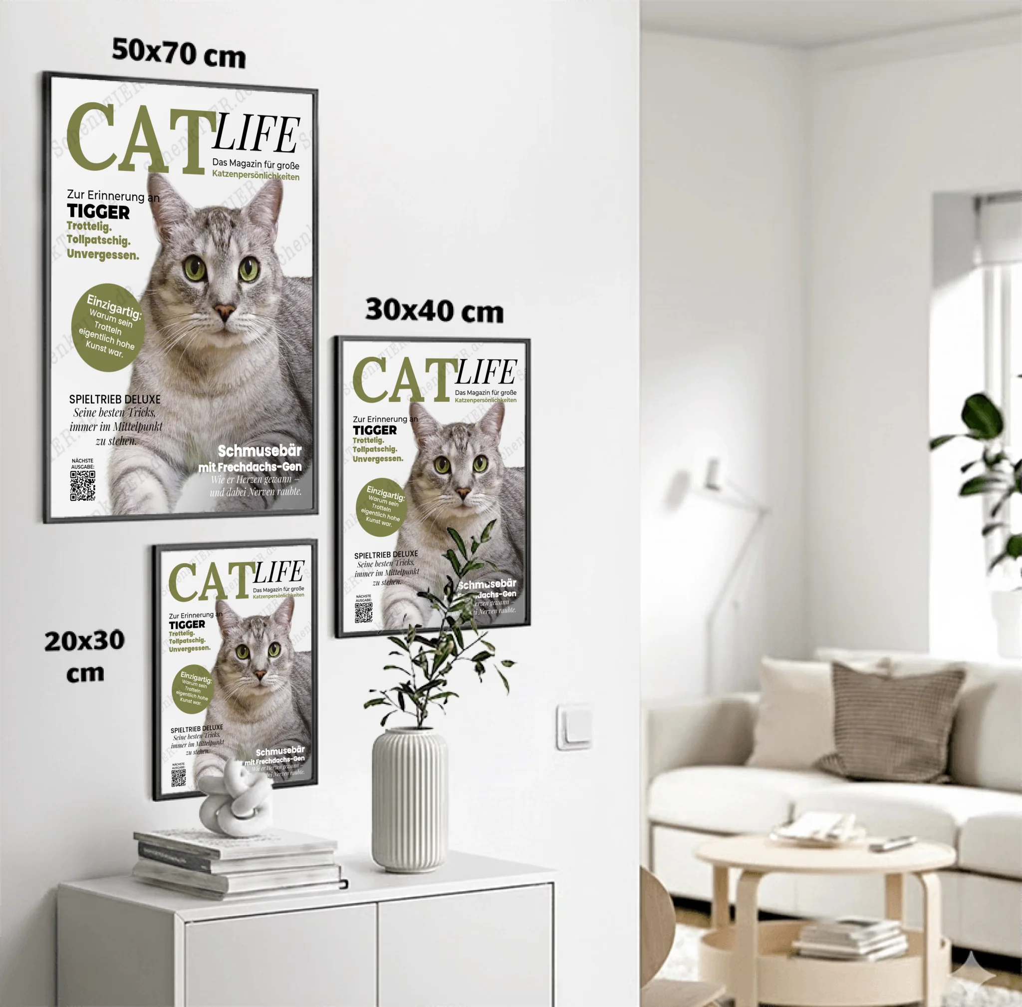 Poster von SChenktier im Größenvergleich