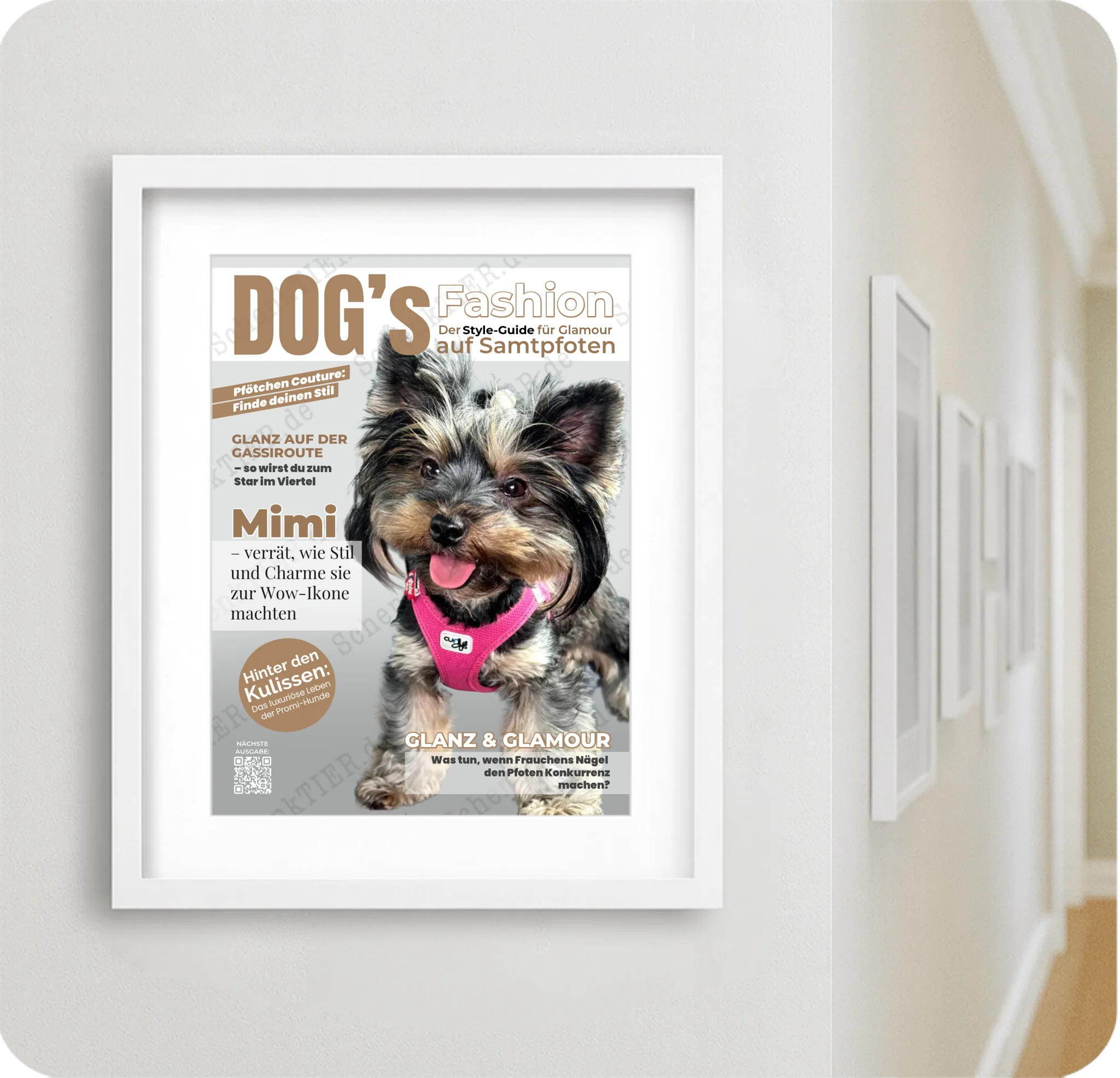 Poster in einem weißen Rahmen 30 mal 40 für Flur von Schenktier 