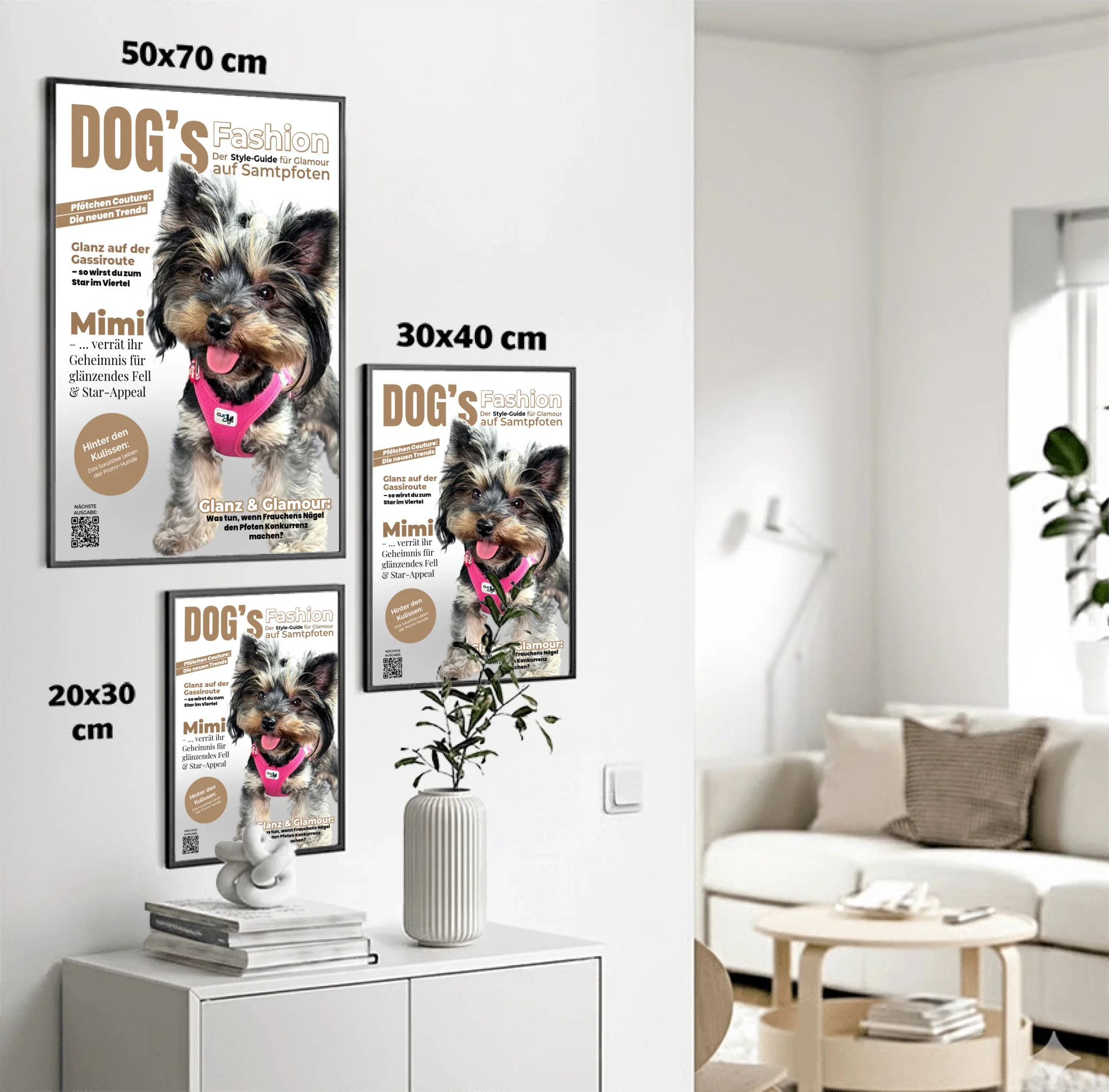 Poster von SChenktier im Größenvergleich