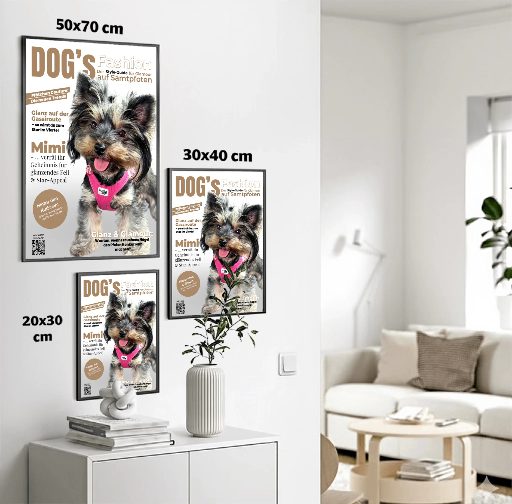 Poster von SChenktier im Größenvergleich