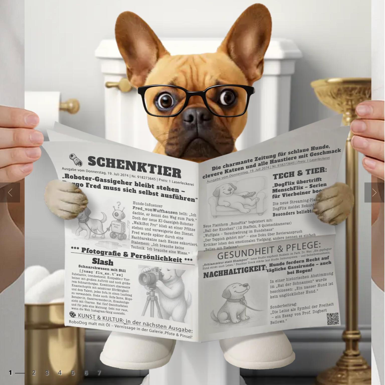 WC-Poster-Hund_mit_Zeitung_Name_Charakter_w_hlbar._Geschenkidee_in_3_Gr_en